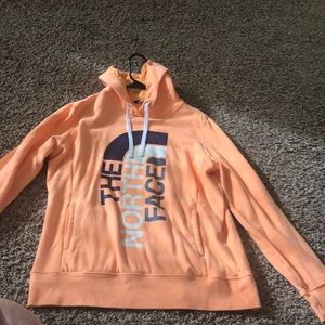 The north face orange hoodie